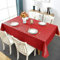 Romanstile Wachstuchtischdecke Weihnachten Tischdecke rot abwaschbar 140x180 rechteckig 350GSM Meterware,Plastik Tischtuch wasserdicht wetterfest Weihnachtsdeko für Neujahr,Chritstmas,Esstisch