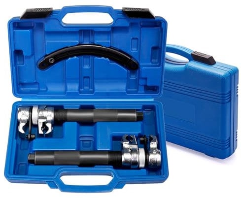 QUNNIE Auto Professionale Tenditore A Molla Ammortizzatore,2 pz Tenditore A Molla Universale KFZ con Ganasce di Sicurezza e Supporto Compressore A Sospensione Indipendente Pesante Carico1200 kg