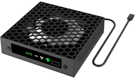 Haoyull Ventilador de refrigeración con luz RGB para auriculares, puerto USB, 3 velocidades, ajustable, 1300/1500/1800 rpm