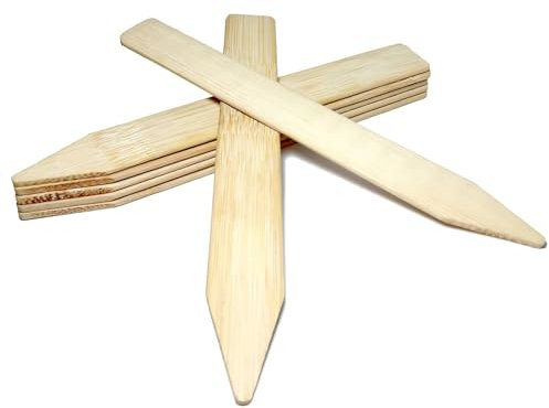 Elixir Gardens Bamboo Stick-in Plant Labels | Flower Pot Labelling & Seedling Garden Markers | 15cm (6) x 100