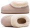COFACE Hausschuhe Damen Warme Winter Plüsch Gefüttert Hüttenschuhe Frauen Lammfell Fell Pantoffeln Bequeme Hausstiefel Slippers 38, beige