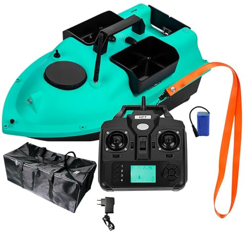 DYJD Fischfinder GPS Rc Boot - Futter- und Angelköder-Boot Mit GPS Cruise und 12000Mah Batterie (Blau)