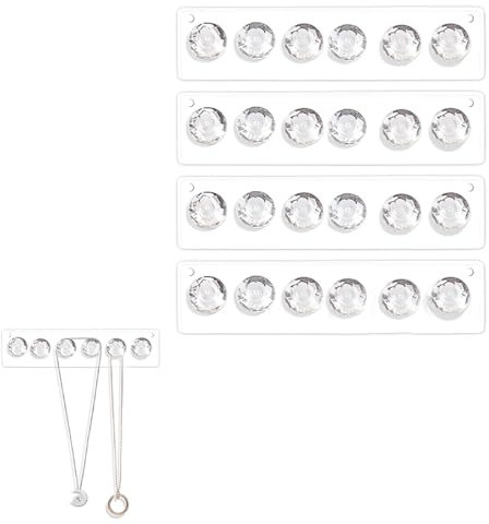Wand Ketten Aufbewahrung Schmuckaufbewahrung, 4 Stück Halsketten-Aufhänger, Wandmontage, Schmuck-Organizer Acryl-Halskettenhalter, Schmuck Aufhänger für Halskette, Geschenk für Mädchen und Frauen