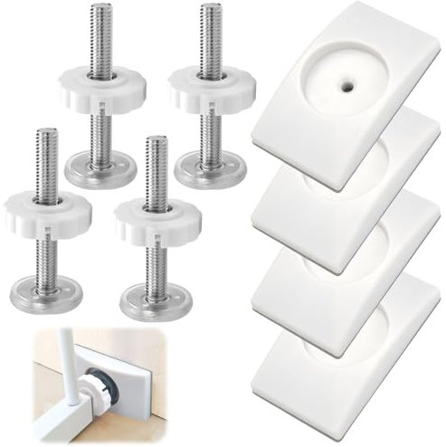 4 Pezzi Bullone di Ringhiera per Bambini, M10*80 mm Mandrino Vite Bulloni, Ringhiere di Sicurezza, Cancelli a Pressione per Gate Bambino, Aste Filettate per Mandrino con Cuscino di Protezione