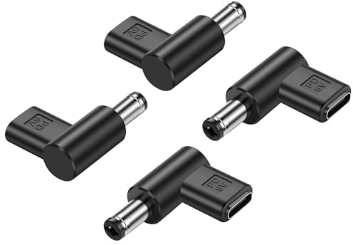 PNGKNYOCN 90 Grad dc 5.5 x 2.1mm zu USB C Adapter, 9V 5521 Stecker zu USB Typ C PD Emulator Trigger für LED Licht, Router, Mobile Stromversorgung (4-Pack)