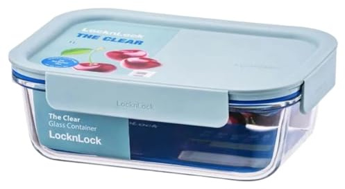 LocknLock The Clear 1L Airtight Food Storage Glass Container & Lid, BPA Free, Airtight & Leakproof, Oven/Microwave/Freezer/Dishwasher Safe, Perfect For Re-Heating & Meal Prep – Rectangle