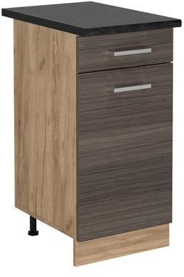 Vicco Meuble Cuisine R-Line, Gris Noble, 40cm, PT Anthracite