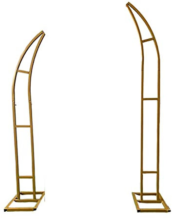 Blumenständer，Pflanzenständer，Mondförmiger Gartenbogen aus Metall für Hochzeitszeremonien, Gartendekoration für drinnen und draußen, mit Ständer für Kletterpflanzen, Deko