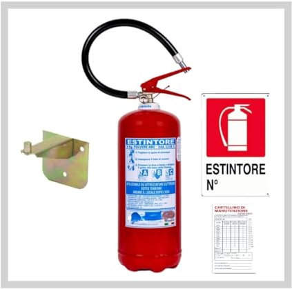 ESTINTORE A POLVERE KG 6, OMOLOGATO, FORNITO DI STAFFA + CARTELLO + TAGLIANDO DI CONTROLLO (LA SCADENZA DEL TAGLIANDO NON E' LA SCADENZA DELL'ESTINTORE) ESTINTRE PRONTO ALL'USO TAG E1061