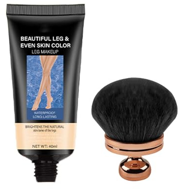 Körper Make Up Wasserfest Abdeckcreme Mit Extra Großer Körperpinsel, Wasserfestes Bein-Make-up ohne Übertragung, Tattoo Abdecken Wasserfest, Body Coverage Perfector Für Beine Make Up (Set #1, 30g)