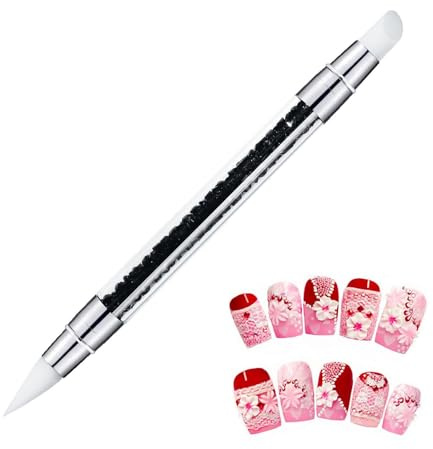 Silikon Nagel Pinsel, Nageldesign Stifte Gel Schnitzen Pinsel Strassstein Picker Doppelkopf Nail Pen Brushes Set Maniküre Werkzeuge Zum Schnitzen, Formen Des 3D-Effekts