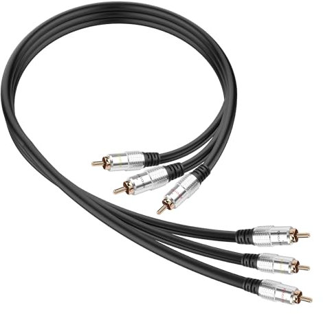 JSADZKJ 3RCA Male to Male Audio Cable, 3RCA to 3RCA Stereo Audio Cable, RCA Auxiliary Audio/Video Extension Cable for Home Theatre, Amplifiers, Power Amplifiers - 50cm