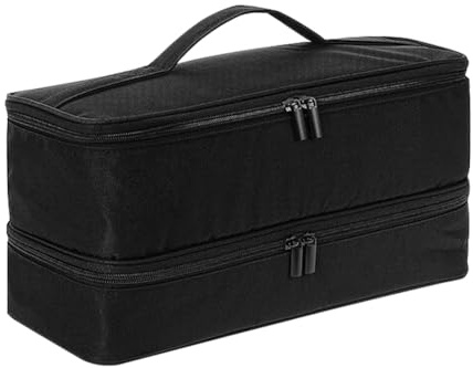 PAGJHRFJG 1 Piece Universal Double-Layer Carrying Case Portable Storage Case Black Carrying Case