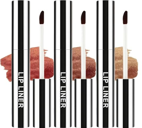 Liner Labial Peel Off,Tinte Labial Permanente Larga Duración Mate Intenso, Resistente Transferencia Waterproof Labios, Set 3 Unidades Para Mujer Tatúaje Labios Uso Diario Maquillaje Natural