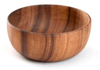 Flaroey Wooden Salad Bowl Round Dessert Displays Serving Trays Fruit Food Salads Snack Soup Bowl for Home Coffee Shop C