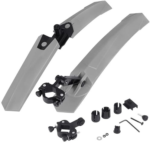Generisch Schutzblech Mountainbike Spritzwasser Fahrradfender Mountainbike-Mud-Wachen mit Rücklicht-vorderer hinterer Schutzblech-Schnell-Release-Fender-Bike-Zubehör(Gray)