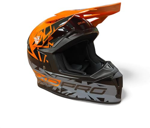 KXD Kids PRO Motorradhelm Helm Motocross ATV Quad Cross Enduro Mountainbike Crosshelm Scooter-Helm KXD Helm (Orange, XL (55-56cm))