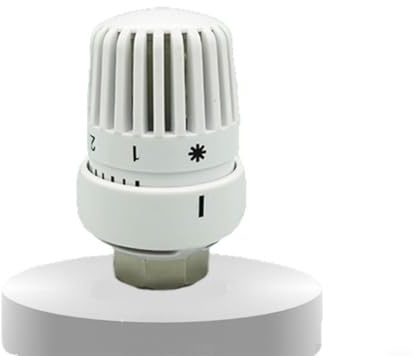 Heizkörperthermostat Ventilkopf M30 x 1,5 mit einstellbarer Temperaturregelung und Frostschutz für Heizungsanlagen, Weiß