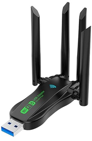 Adattatore WiFi USB 3.0 Dual Band AC1200 per PC Desktop, 2.4/5 GHz, 1200 Mbps, 4 Antenne, Compatibile Windows