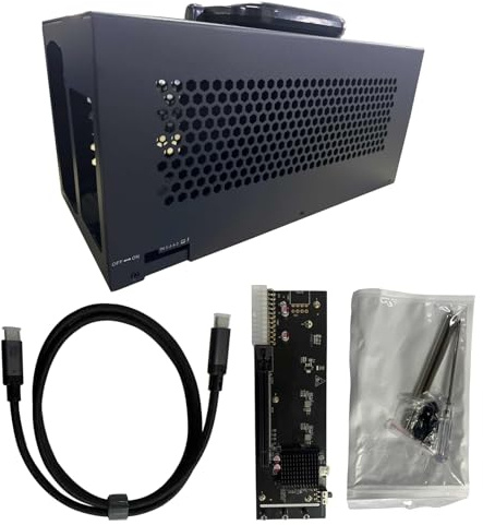 Uqezagpa 3/4 Compatible GPU Expansion Unit PCIe External Graphics Dock 40Gbps Power Deliverys Metal Case for Video Editing Gaming External Graphics Card Enclosure for Laptop