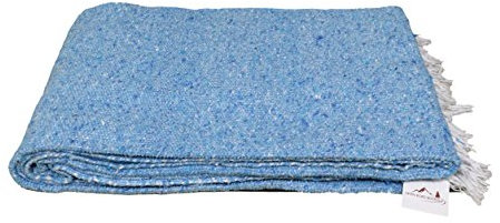 Open Road Goods Handgefertigte einfarbige Yoga-Decke, dicke mexikanische Decke oder Überwurf, hergestellt für Yoga. (Aqua-Decke)