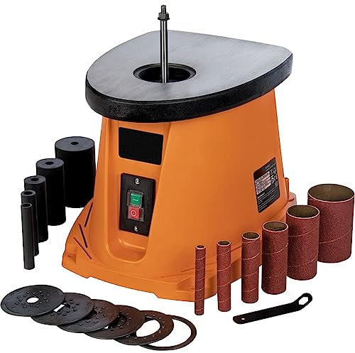 Daptez ® Oscillating Spindle Sander 450W Tsps450 Workshop Spindle Sanders DIY Large 370 X 295mm Cast Iron Table for Stability and Enhanced Material Support