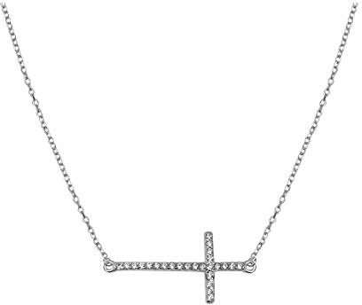 Sofia Milani - Damen Halskette 925 Silber - Kreuz Anhänger - 50008
