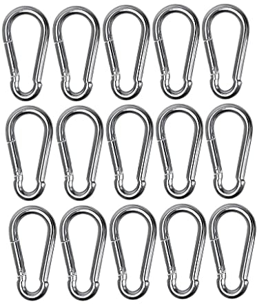 Shentian 15 Stück Karabiner Haken 4 x 40 mm Stahl verzinkt