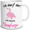 TRIOSK Tasse Flamingo mit Spruch lustig Ich darf das Flamingomotiv Geschenk für Frauen Freundin Mädchen Geburtstag Pink