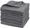 SINLAND 10 Stück Mikrofaser Gesichtstücher Waschbar Abschminktücher schnell trocknend Waschlappen saugfähig Gesichtsreinigungstücher weiches Make up Entferner Tücher, 30,5 x 30,6 cm Grau