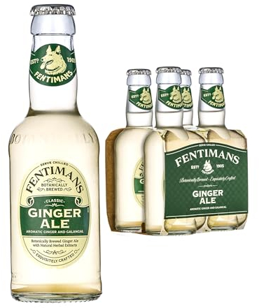 Fentimans Ginger Ale - Botanically Brewed Soft Drink - Exquisitely Crafted and Refreshing Soft Drinks - Gluten-Free and Vegan Friendly Soft Drinks - 4 x 200 ml Bottles