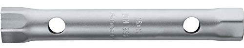 WGB Motorradwerkzeug, Motorradtool Rohrsteckschlüssel doppelseitig SW17/SW19 159mm, Unisex, Multipurpose, Ganzjährig, Stahl, silber