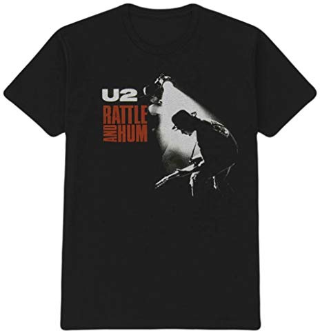 Rockoff Trade Unisex U2 Rattle and Hum T-Shirt - Black/White/Red - Small