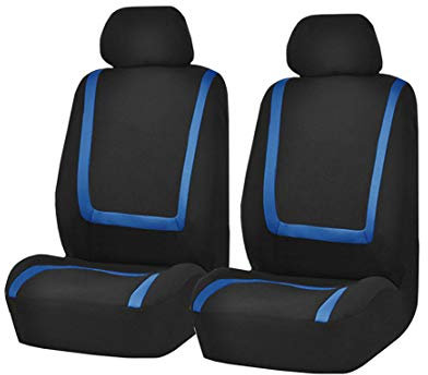 GODGETS Housse de Siège de Voiture Confortable Protecteurs de Siège Antipoussière Pad Couverture Universel Housses de Siège Complet pour Véhicule Voitures,Bleu Noir,2 * Places Avant