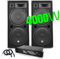 Pack DJ sonorisation BM Bmsonic PA Enceintes 2x15/38cm 4000W bassreflex + Ampli 3000W MyDj + Cables