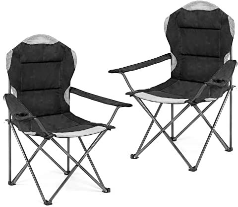 Hyfive Klappbarer Campingstuhl - Schwarz - 2 Stühle