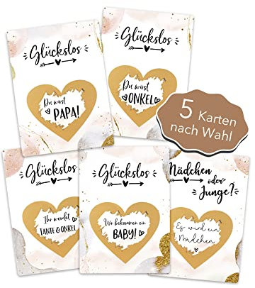 Joli Coon 5 Rubbelkarten nach Wahl - Schwangerschaft verkünden