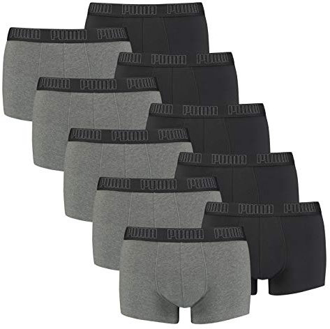 PUMA 10 er Pack Short Boxer Boxershorts Men Pant Unterwäsche kurz 100000884, Farbe:008 - Dark Grey Melange/Black, Bekleidungsgröße:XL
