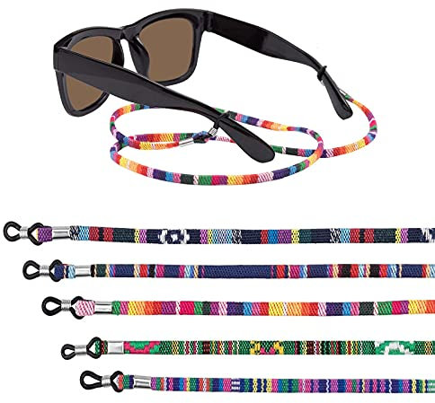Lahviuu Cordones Para Gafas,5 pcs Ajustables Correa Cuerda Gafas Cadena para Mascarillas Soporte Gafas, para Mujer Hombre Niño, Color Aleatorio