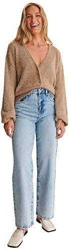 NA-KD Oversized Knitted Cardigan Suéter, Oscuro Beige, S para Mujer