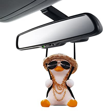 Auto Innenspiegel hängen Anhänger,Schaukel Ente Auto Rückspiegel Anhänger,Auto Anhänger,Auto Ente Autospiegel Hängendes Zubehör,für Charms Spiegel Zubehör Lustige Geschenke