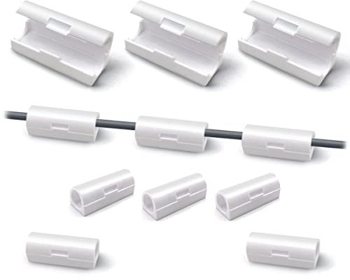 40 StüCk Kabelhalter Kabelclips, Selbstklebend Schreibtisch KabelfüHrung, Kabel Clip Kabelorganisation füR Kabelclips, BüRo Und Zuhause (White A Small)