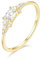 TIGRADE Bagues empilables plaquées or 14 carats pour femme, minimaliste, tendance, bague fine marquise et oxyde de zirconium rond, taille 3-13, Métal, Zircone cubique