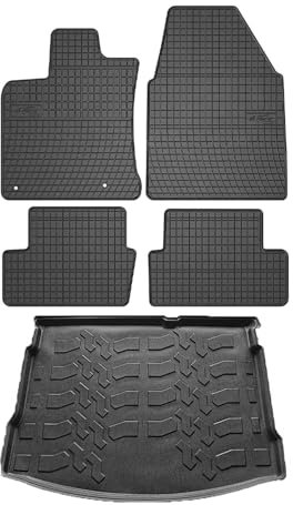 OMAC Fußmatten & Kofferraumwanne Set kompatibel mit Nissan Qashqai J10 2006-2014 Gummi TPE 5X