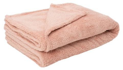 ENGLISH HOME Kuscheldecke, Flauschig Decke, Flanell Fleecedecke, Warm Wolldecke, Weich Sofadecke, Hochwertige Couchdecke, Damen, Softy, Rosa, 130x170 cm