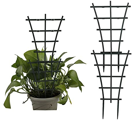 PMELCXD Plastic Plant Trellis,2 Pcs Garden Plant Support,Superimposed,Potted Plant Growing Support for Mini Climbing Plant Pot Support Leaf Trellis