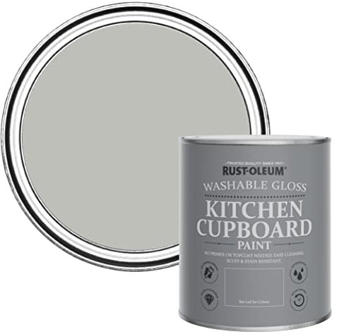 Rust-Oleum Grey Kitchen Cupboard Paint in Gloss Finish - Flint 750ml