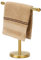 Soporte Dorado para Toallas de Mano con Base de Acero Inoxidable Pesado, toallero en Forma de T, Soporte de Toalla Independiente para encimera de baño (Oro Cepillado)
