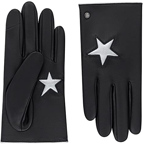 Roeckl Damen Lido Lederhandschuhe, Black/Silver, 6.5