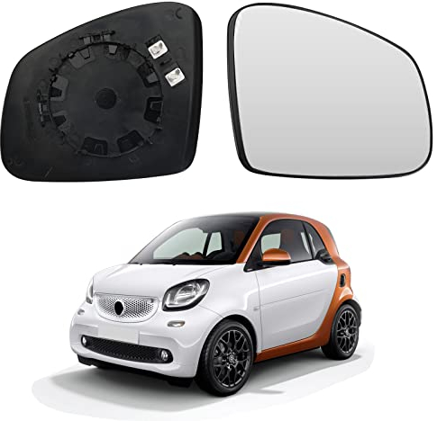 Spiegelglas Ersatz für Smart Fortwo W453 2014-2020, Außenspiegel Glas Asphärisch Verstellbar Geeignet, Umkehrlinse Rückfahrglas Spiegel (Rechts)